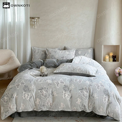 Butterfly Velvet Warm Bedding Set(4PCS) - image 7