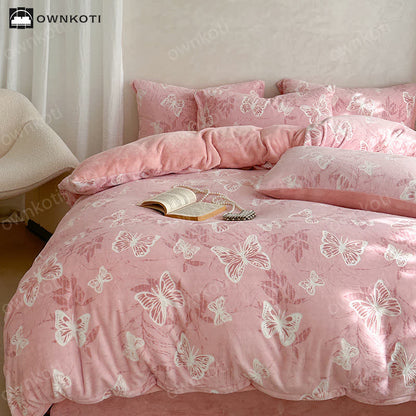 Butterfly Velvet Warm Bedding Set(4PCS) - image 2
