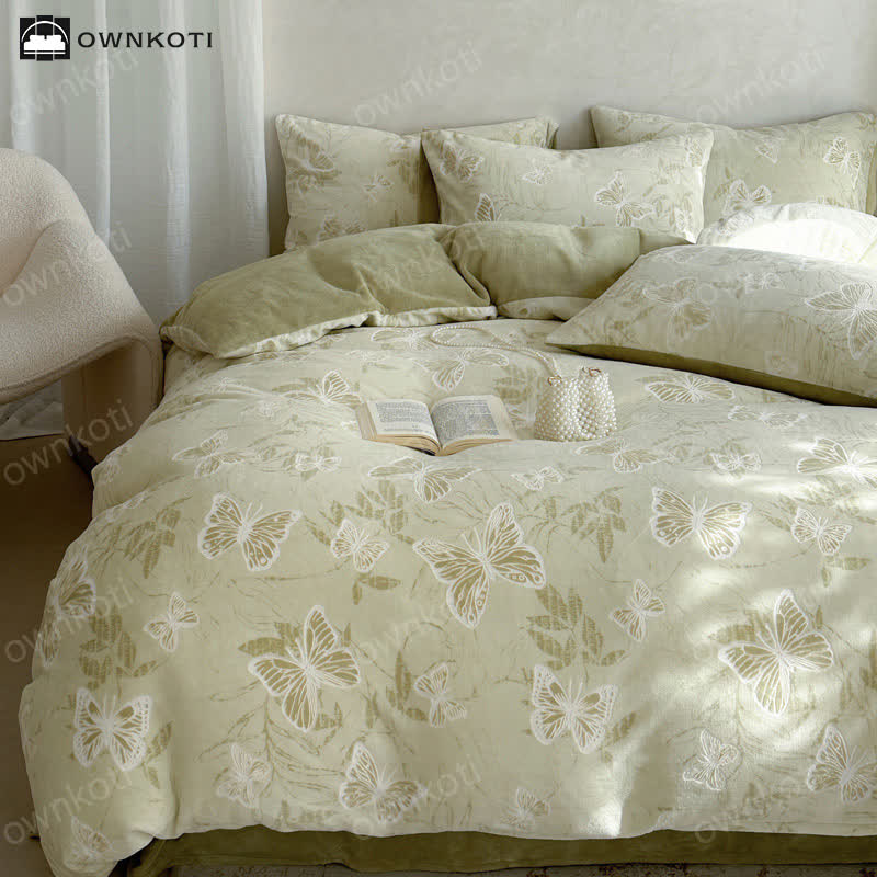 Butterfly Velvet Warm Bedding Set(4PCS) - image 11