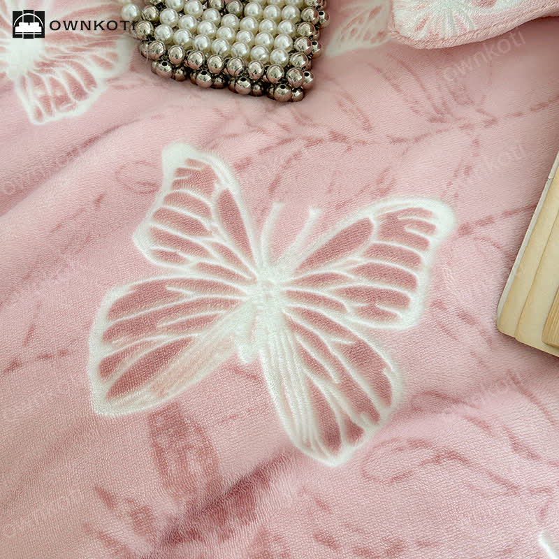 Butterfly Velvet Warm Bedding Set(4PCS) - image 5