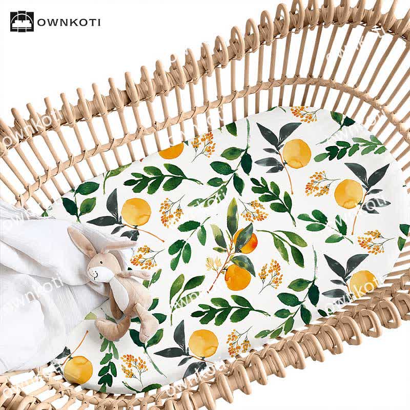  Rural Orange Soft Elastic Bassinet Sheet - image 1