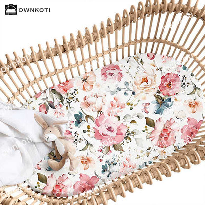 Floral Stretchy Soft Fitted Bassinet Sheets - image 1