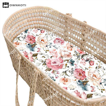 Floral Stretchy Soft Fitted Bassinet Sheets - image 2