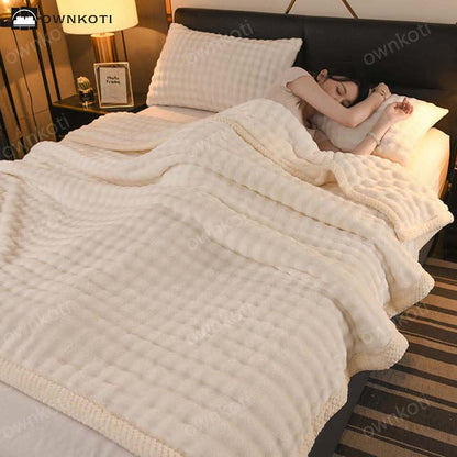Solid Color Reversible Soft Fleece Blanket - Cheese White - 2pcs Pillowcases - 19" x 29" - image 9