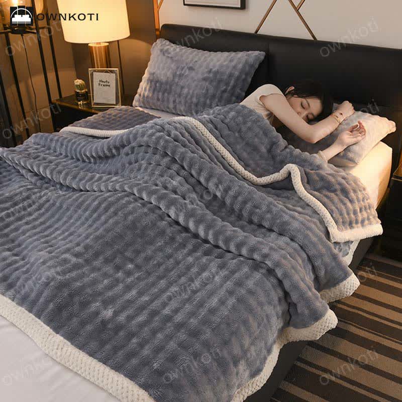 Solid Color Reversible Soft Fleece Blanket - image 12