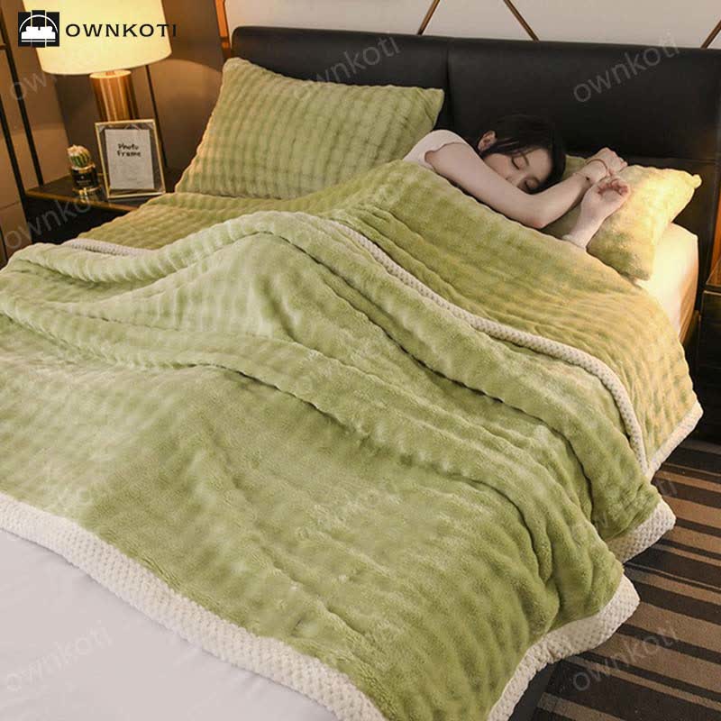 Solid Color Reversible Soft Fleece Blanket - Matcha Green - 2pcs Pillowcases - 19" x 29" - image 0