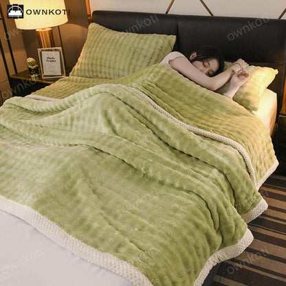 Solid Color Reversible Soft Fleece Blanket - Matcha Green - 2pcs Pillowcases - 19" x 29" - image 0