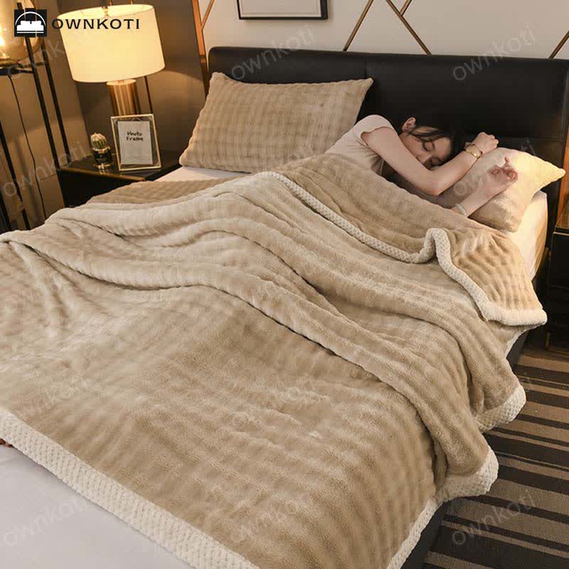 Solid Color Reversible Soft Fleece Blanket - Brown - 2pcs Pillowcases - 19" x 29" - image 10