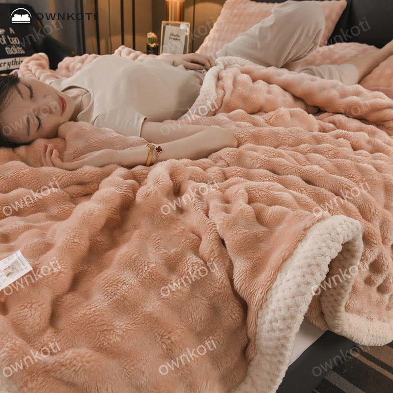 Solid Color Reversible Soft Fleece Blanket - image 5