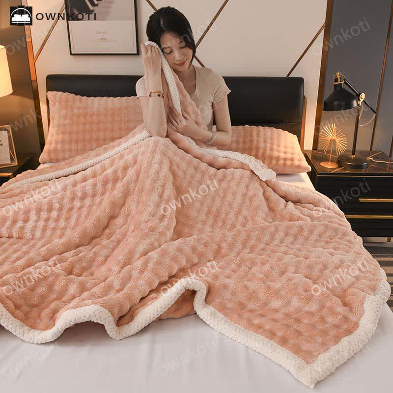 Solid Color Reversible Soft Fleece Blanket - image 3