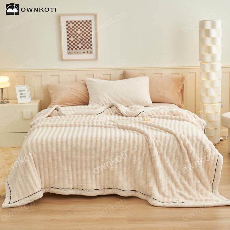 Jacquard Wave Texture Fleece Blanket - image 6