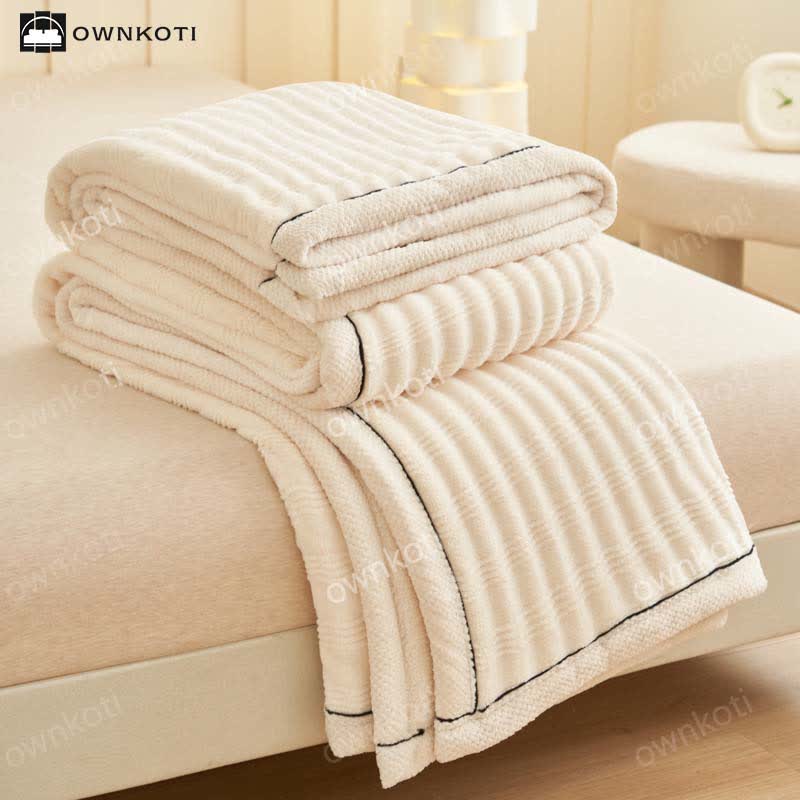 Jacquard Wave Texture Fleece Blanket - image 9