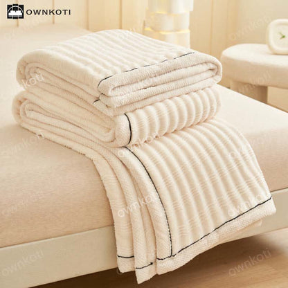 Jacquard Wave Texture Fleece Blanket - image 9