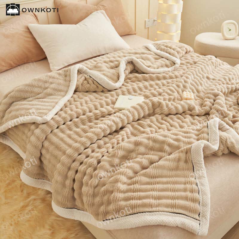 Jacquard Wave Texture Fleece Blanket - image 3