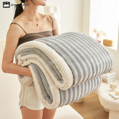 Jacquard Wave Texture Fleece Blanket - image 26