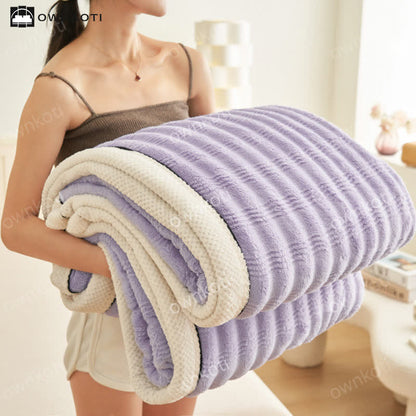 Jacquard Wave Texture Fleece Blanket - image 12