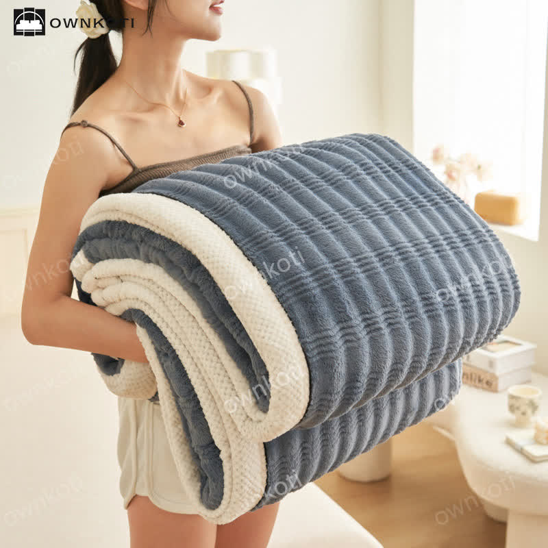 Jacquard Wave Texture Fleece Blanket - image 22