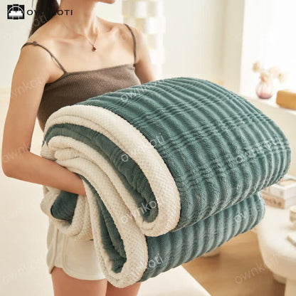 Jacquard Wave Texture Fleece Blanket - image 20