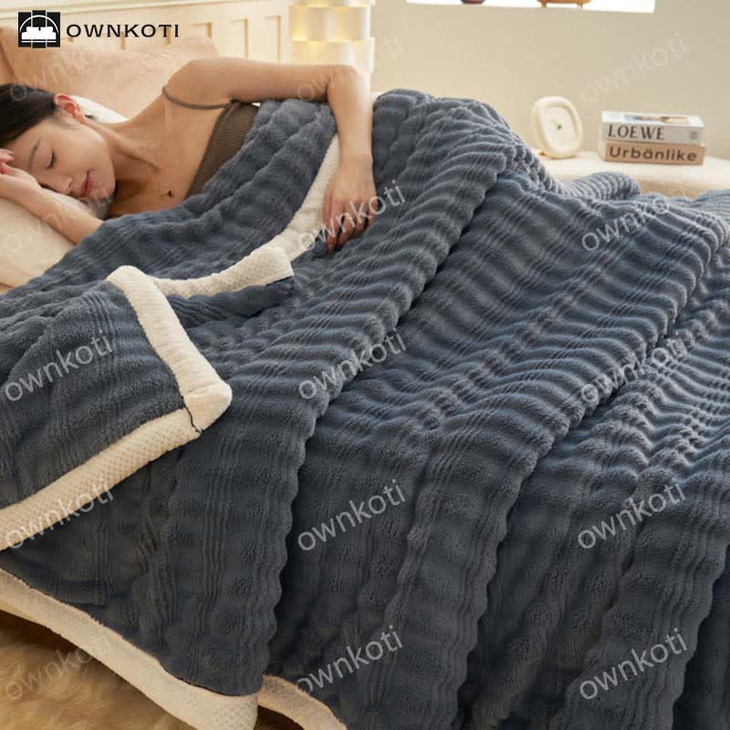 Jacquard Wave Texture Fleece Blanket - image 21