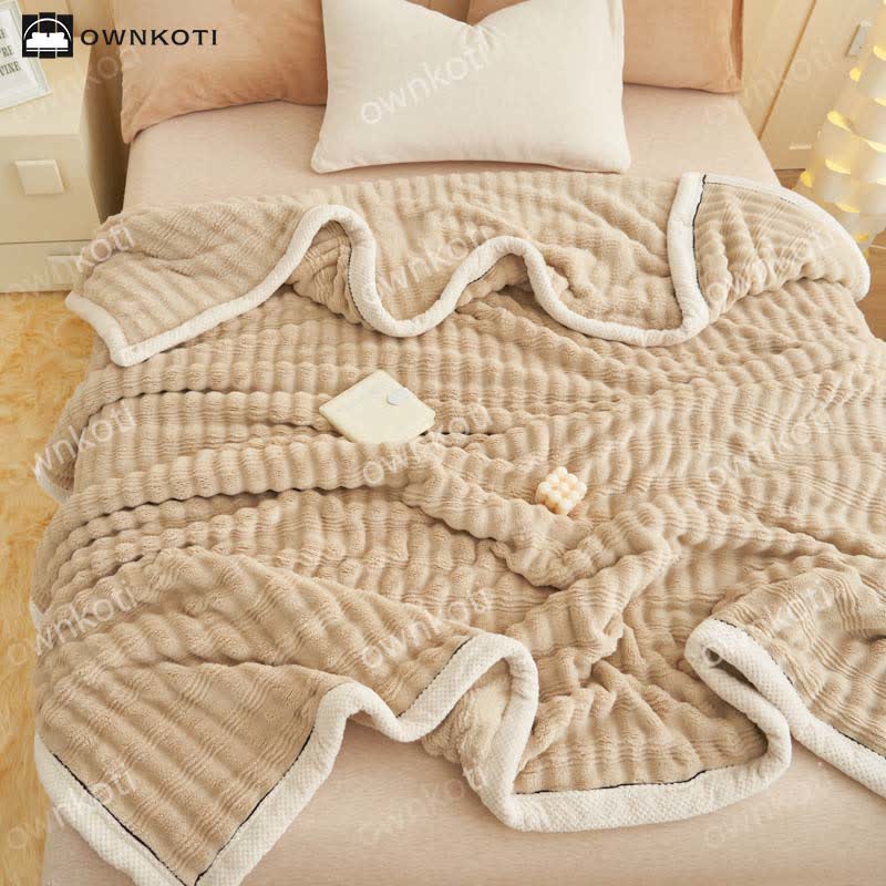 Jacquard Wave Texture Fleece Blanket - image 1