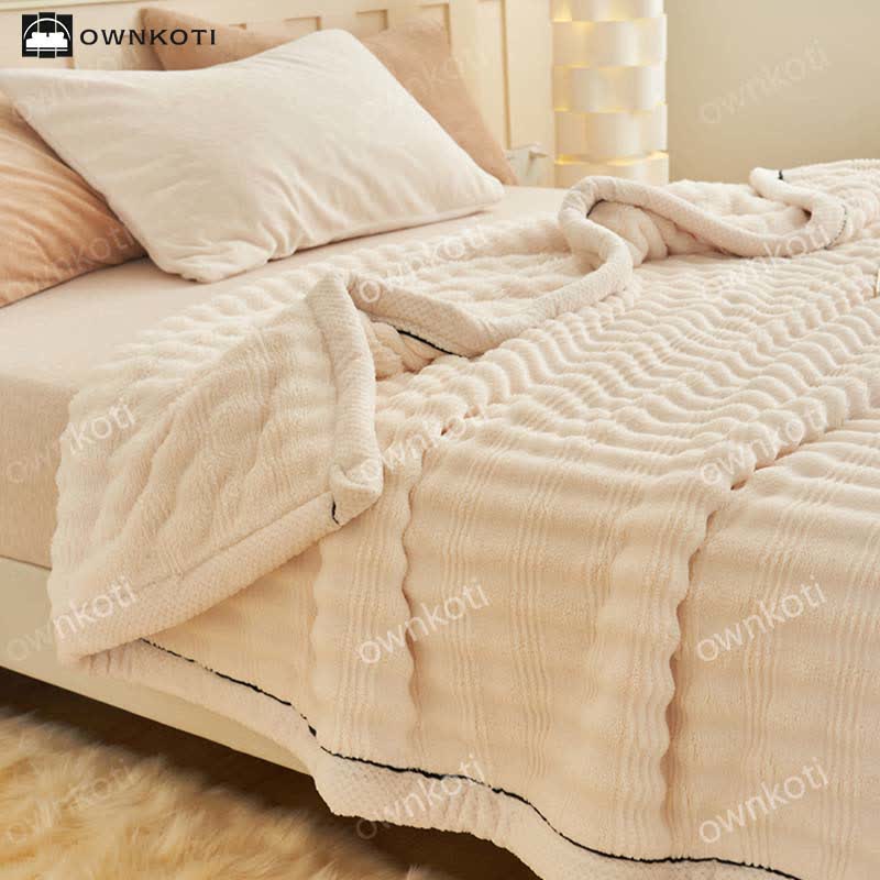 Jacquard Wave Texture Fleece Blanket - image 8