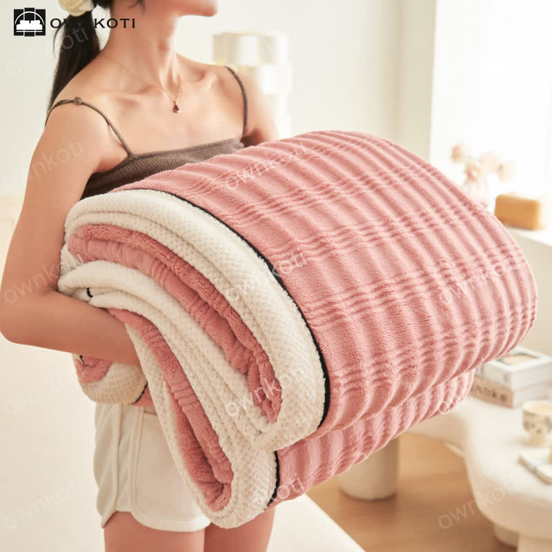 Jacquard Wave Texture Fleece Blanket - image 14