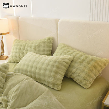 Modern Solid Color Fleece Pillowcases(2PCS) - Matcha Green - 19" x 29" - image 4