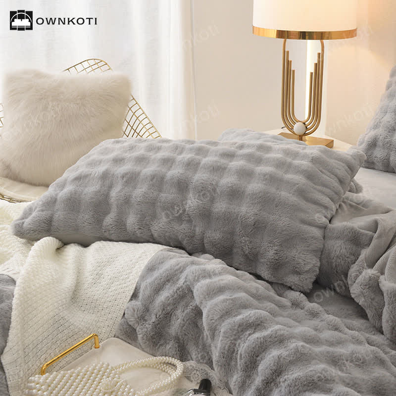 Modern Solid Color Fleece Pillowcases(2PCS) - Gray - 19" x 29" - image 0