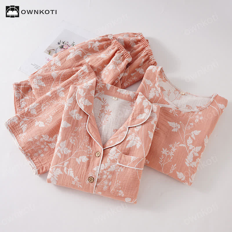 Pure Cotton Yarn-dyed Jacquard Pajama Set - image 1