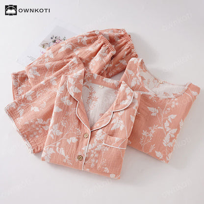 Pure Cotton Yarn-dyed Jacquard Pajama Set - image 1