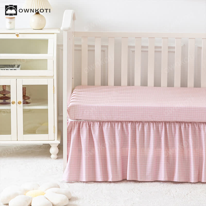 Girly Pink Cotton Crib Bedding Set(3PCS) - image 2