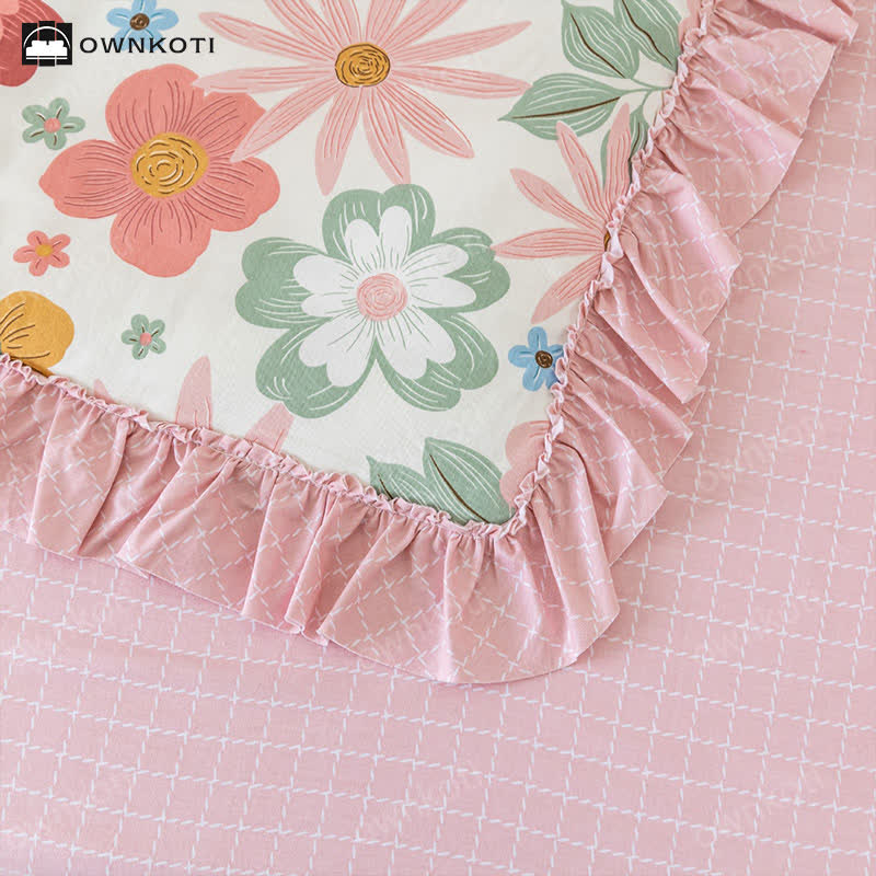 Girly Pink Cotton Crib Bedding Set(3PCS) - image 3