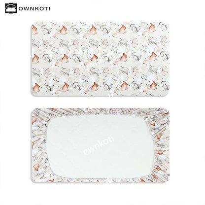 Rainbow Dinosaur Stretchy Soft Crib Sheet - image 2