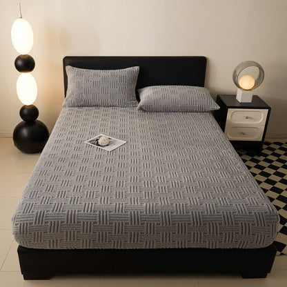  Simple Fleece Winter Warm Fitted Sheet - image 10