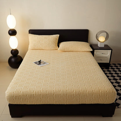  Simple Fleece Winter Warm Fitted Sheet - image 0