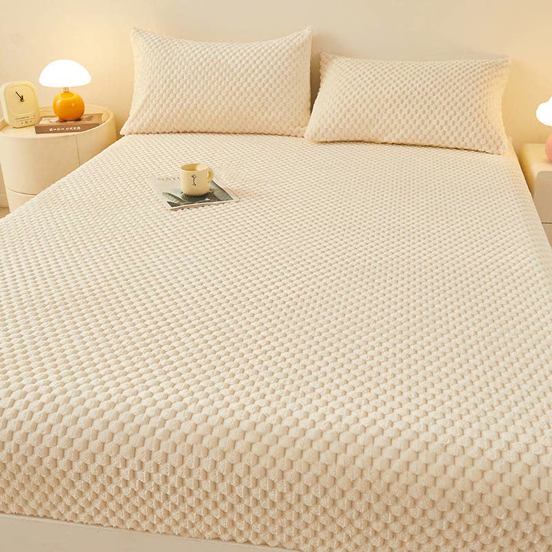Warm Fleece Solid Color Fitted Sheet - image 3