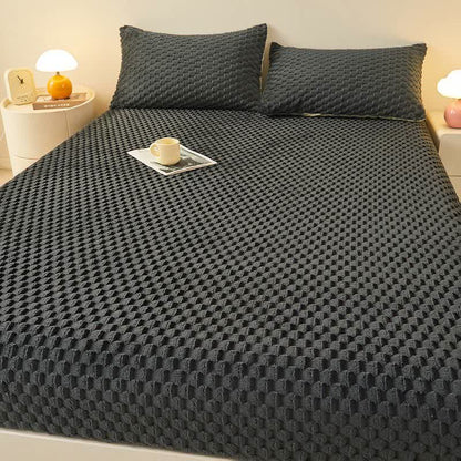 Warm Fleece Solid Color Fitted Sheet - Dark Gray - Sheet - King - image 13