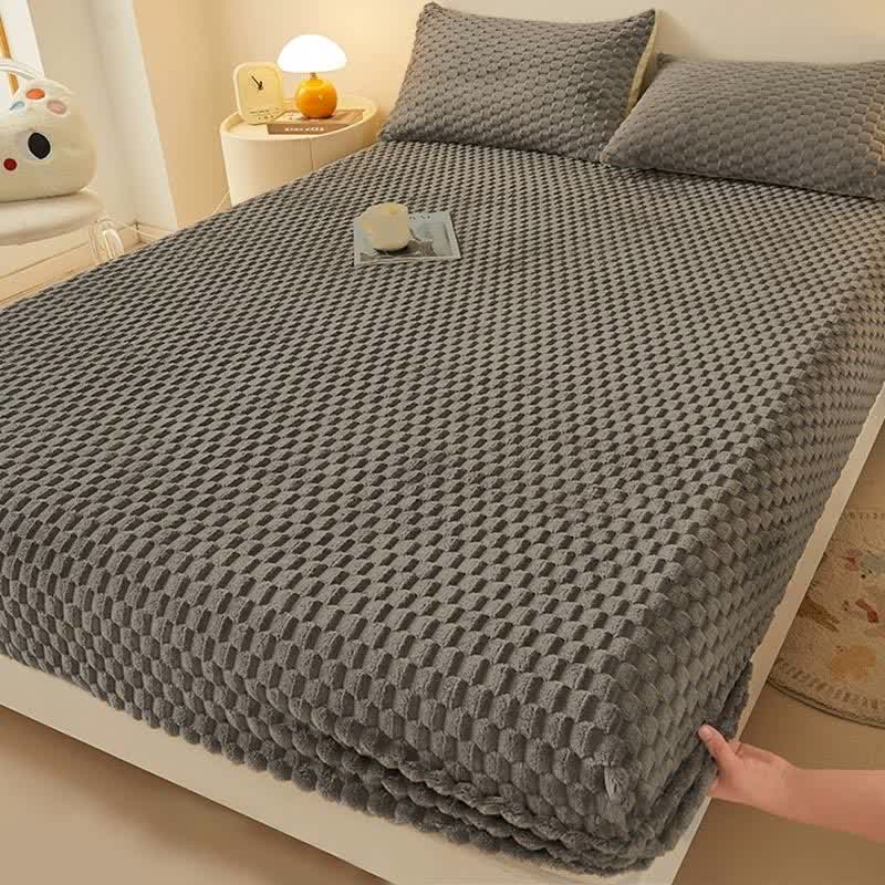 Warm Fleece Solid Color Fitted Sheet - image 12