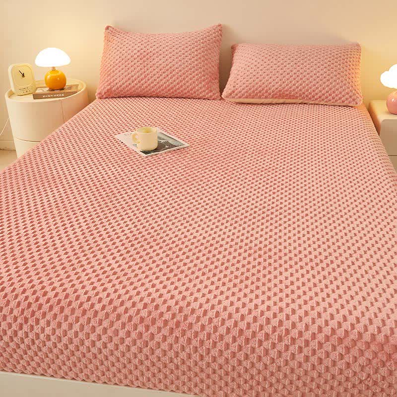 Warm Fleece Solid Color Fitted Sheet - image 9