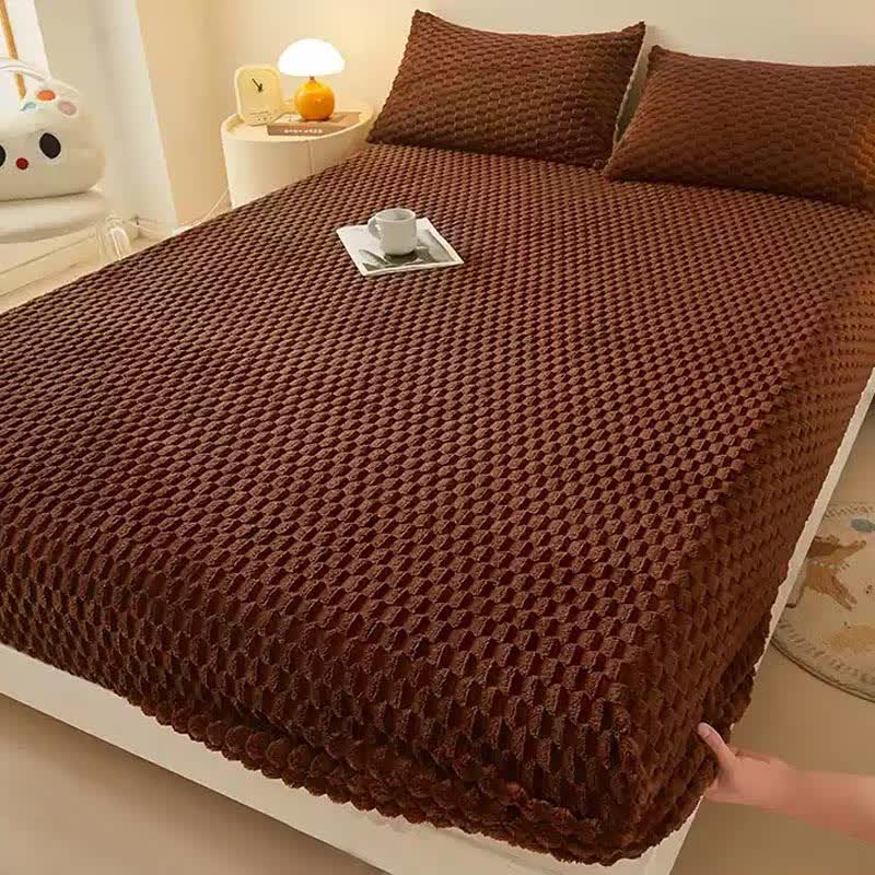 Warm Fleece Solid Color Fitted Sheet - image 16