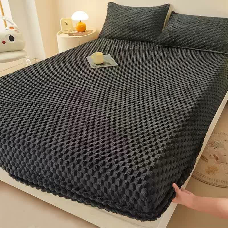 Warm Fleece Solid Color Fitted Sheet - image 14