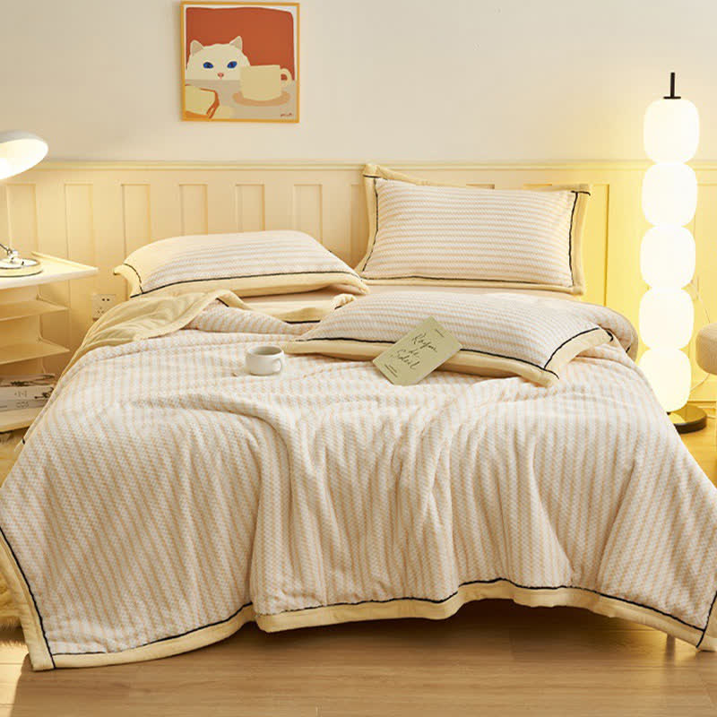 Striped Fleece Duvet Cover Throw Blanket - image 15
