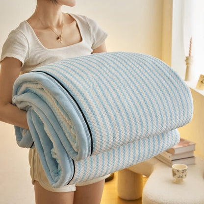 Striped Fleece Duvet Cover Throw Blanket - image 5