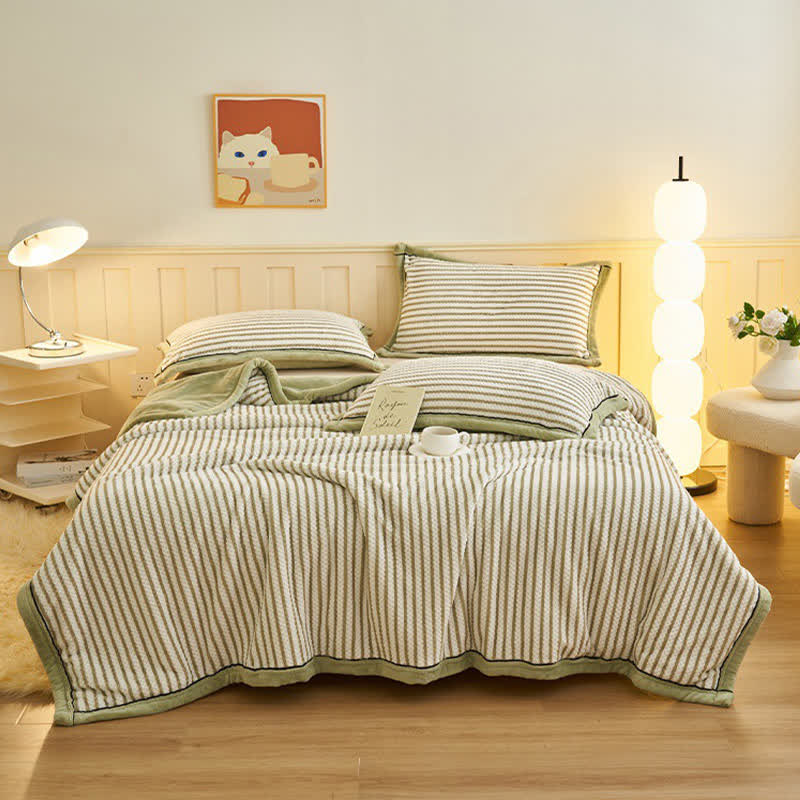 Striped Fleece Duvet Cover Throw Blanket - image 17