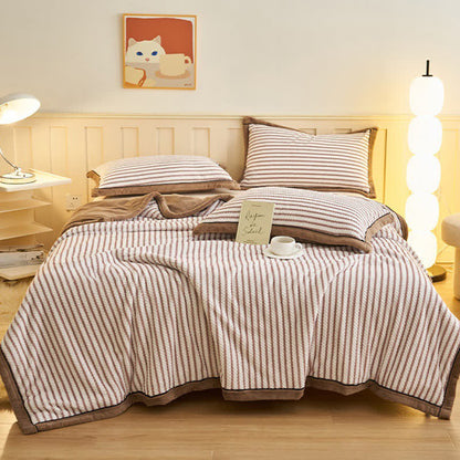 Striped Fleece Duvet Cover Throw Blanket - image 11