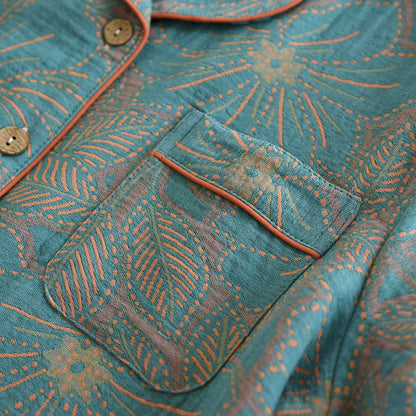 Yarn-dyed Floral Cotton Nightwear Set - image 4