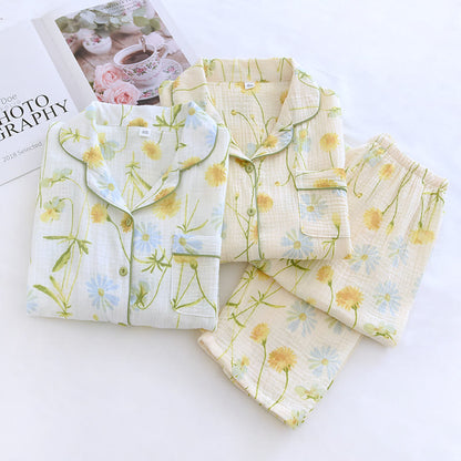 Rural Daisy Cotton Gauze Cardigan Pajama Set - image 0