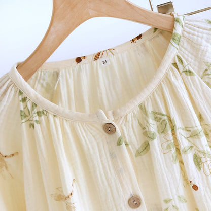 Floral Butterfly Cotton Gauze Pajama Set - image 8