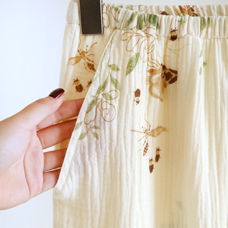 Floral Butterfly Cotton Gauze Pajama Set - image 6