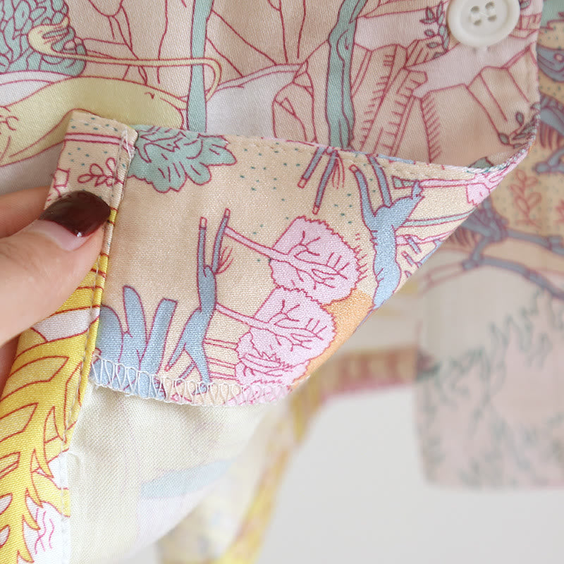 Satin Long Sleeve Rural Pajama Set - image 6